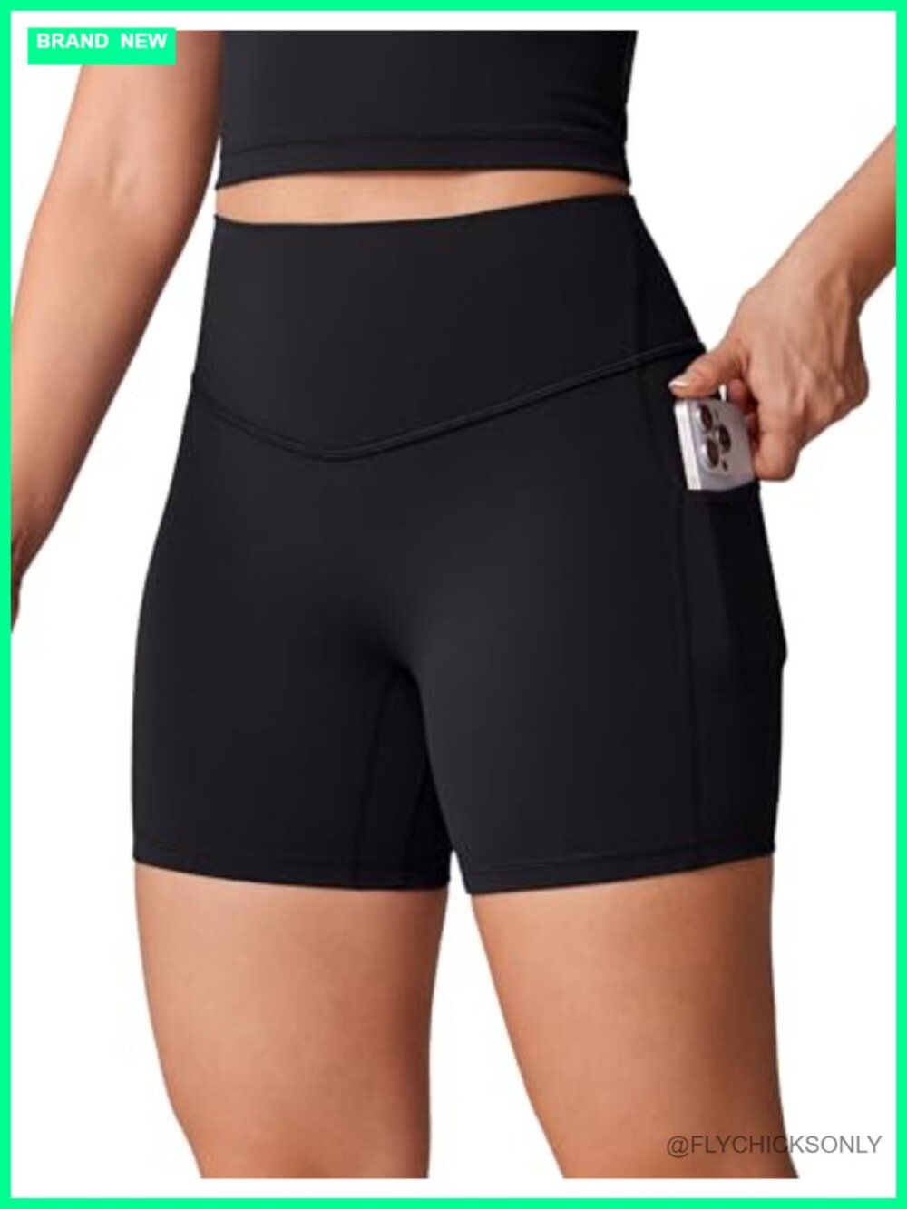 Hugcurve Biker Shorts High Rise 5in Inseam Side Pockets Compression Gym